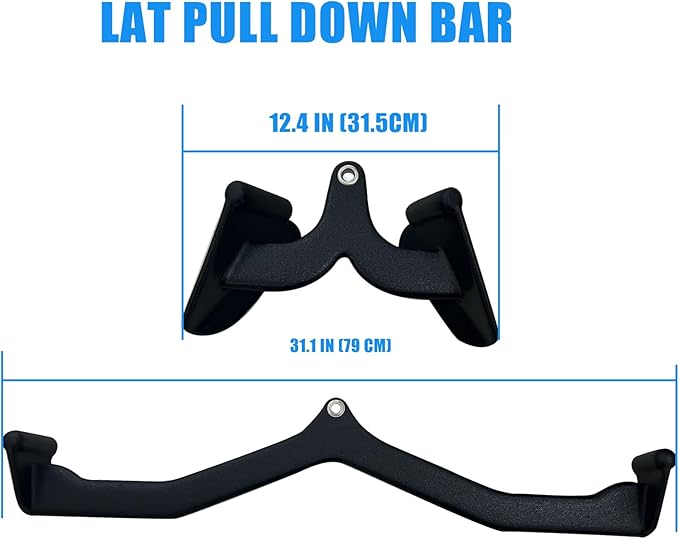 LAT Pulldown Attachments, LAT Bar Cable Machine Attachment,T-bar V-bar, LAT Pull Down Bars, Back Tricep Bar Strength Training Handle for Home Gym Fitness