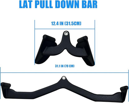 LAT Pulldown Attachments, LAT Bar Cable Machine Attachment,T-bar V-bar, LAT Pull Down Bars, Back Tricep Bar Strength Training Handle for Home Gym Fitness