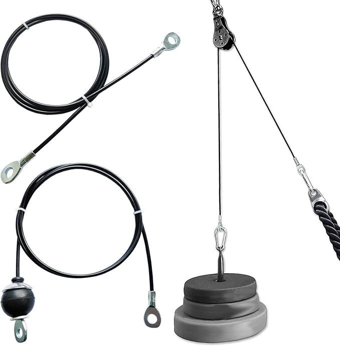 Fitness Gym Replacement Cable Fitness Pulley Cable,Heavy Duty 5mm Steel Wire Rope for Home Gym Cable Pulley Machine Accessories