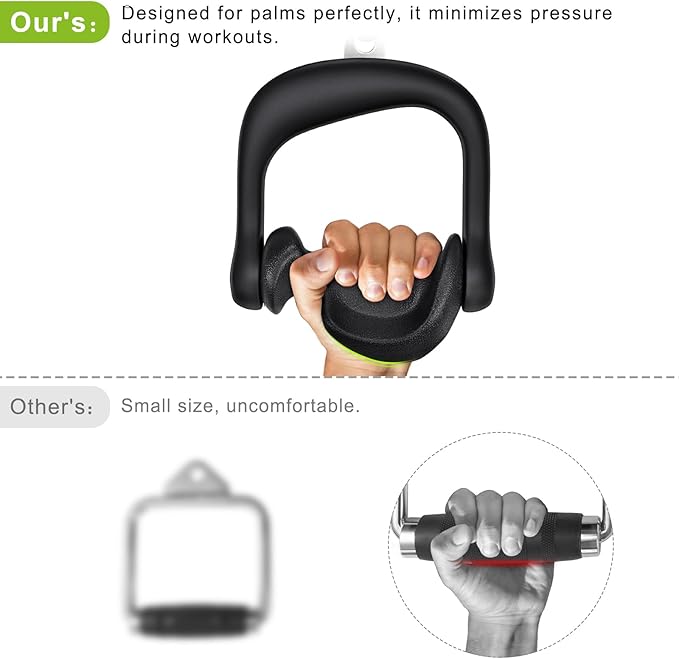 BeneLabel D Handle Cable Attachment, Cable Attachments for Gym, Non-Slip and Comfortable Grip, Solid Aluminum Alloy Handle, Suitable for Home and Gym