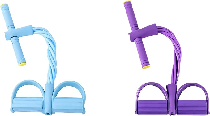 Fitness Resistance Bands-6 Tube, Resistance Bands with Foot Loops, Sit Up Training Band, Upgraded Smart Stirrup Puller,Fitness Pedal Ankle Puller, Pedal Puller Rope