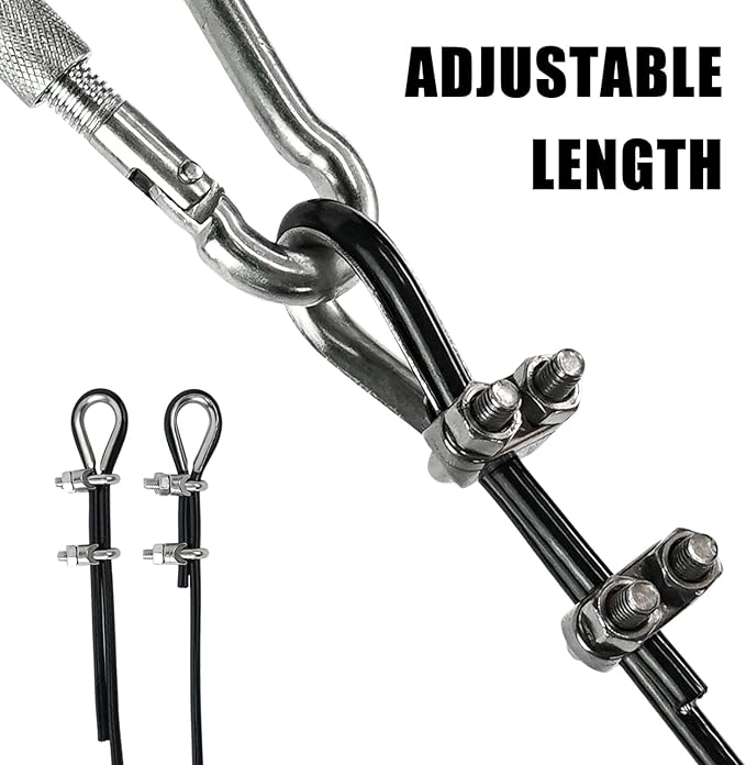 Adjustable Fitness Pulley Cable,Replacement Cable Machine Accessories,Cable Pulley Attachments for Gym -Thick 5mm(0.2inch) Heavy Duty Steel Wire Rope for Home Gym Cable