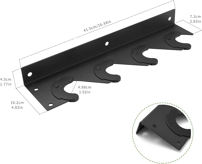 Olympic Wall Mounted Barbell Storage Rack Holder Stand Hanger for Olympic Barbell, Curl bar,Home, Commercial, Garage Gym (4 bars)