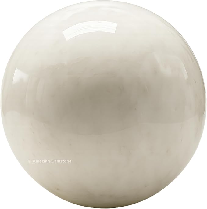 Amazing Gemstone Snow Quartz Crystal Ball with Stand - 2 Inches Crystal Sphere Meditation Balls for Witchcraft and Decorative Balls