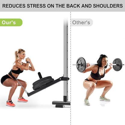 Belt Squat Attachment for 2" x 2" or 3" x 3" Power Rack with 5/8" or 1" Holes, Landmine Belt Squat Machine, Compatible with 1" & 2" Weight Plates, Home Gym Squat Rack Accessories
