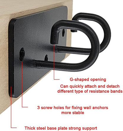 2Pcs Resistance Band Wall Anchors,Space Saving Workout Wall Mount Clip,Ceiling Mounted Hook Exercise Station for Body Weight Straps,Strength Training,Yoga,Home Gym,Physical Therapy
