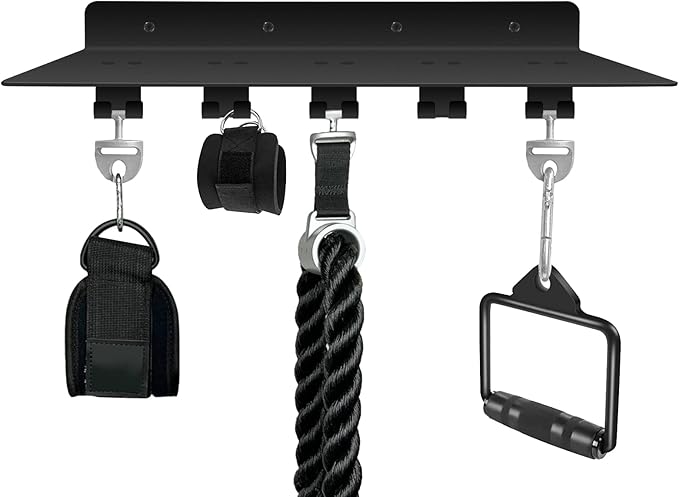 fit for Tonal Accessories Shelf Organizer Gym Storage Rack Wall Shelves with Hooks, Floating Shelves Black Gym Equipment Storage Wall Decor for Home Gym T Lock Adapter Organizing