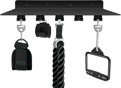 fit for Tonal Accessories Shelf Organizer Gym Storage Rack Wall Shelves with Hooks, Floating Shelves Black Gym Equipment Storage Wall Decor for Home Gym T Lock Adapter Organizing
