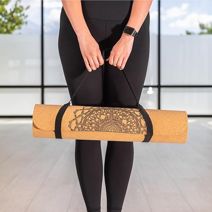 Workout Mat with Strap Carrier- Yoga Mat- Lightweight Exercise Mat- Thick Yoga Mats For Home Workout & Gym- Non-slip Texture Mat For Exercise- 6mm, 72"x24" Workout Mat by Fitby