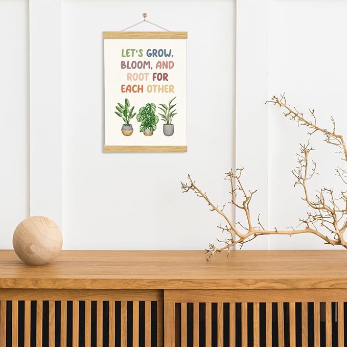 YGSDZY Let's Root For Each Other Sign, Boho Classroom Decor, Wood Poster Hanger, Playroom Wall Art, Mental Health Posters, Classroom Poster, Homeschool Decor, Motivational Wall Decoration