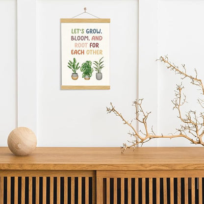 YGSDZY Let's Root For Each Other Sign, Boho Classroom Decor, Wood Poster Hanger, Playroom Wall Art, Mental Health Posters, Classroom Poster, Homeschool Decor, Motivational Wall Decoration