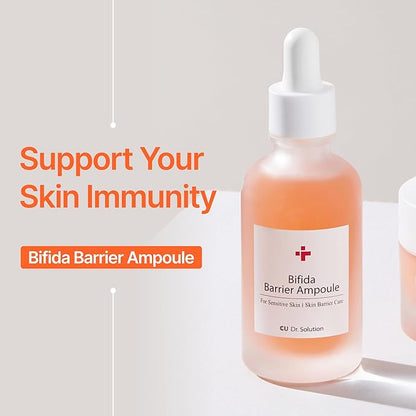 Bifida Barrier Ampoule, CUSKIN, Mild and Moisturizing Korean Skin Care Face Serum Ampoule with Ceramide NP and Hyaluronic Acid for Hydration and Skin Elasticity, 50ml (1.69 Fl. Oz.)