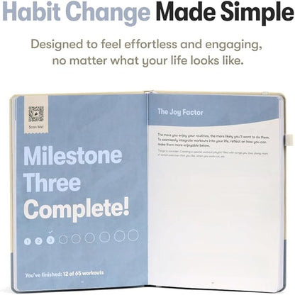 The Weightlifting Transformation Gym Buddy Journal by Habit Nest. 12-Week Trainer & Progress Tracker. Requires Full Gym Equipment. 65 Video Guided Workouts with Sets, Reps & Tracking Space.