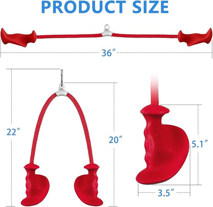Tricep Rope with Ergonomic Handles, 36 Inch Tricep Pull Down Rope for Cable Machine, Pulley System, Triceps Rope Cable Attachment for Gym, Home
