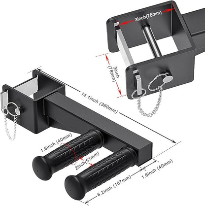 Dip Bar Attachment for Power Rack, Non-Slip Wide & Narrow Grip Handles, 500 lbs Capacity, Squat Rack Attachment for Dips, Inverted Rows, Push-Ups