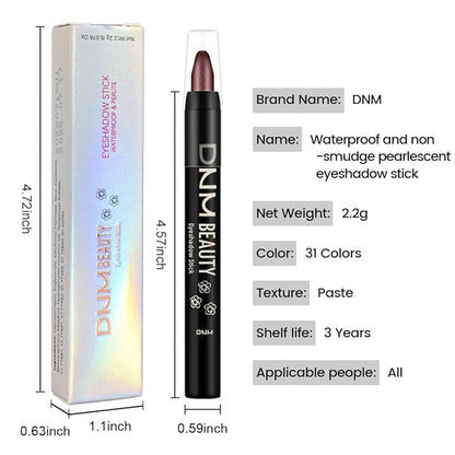 Kaely Cream Eye Shadow Sticks, Rich Brown Shimmer Eyeliner Pencil Eyeshadow Palette Makeup, Eye Highlighter Brightener Stick for Older Women Waterproof Pigmented, sombras para ojos, New-76