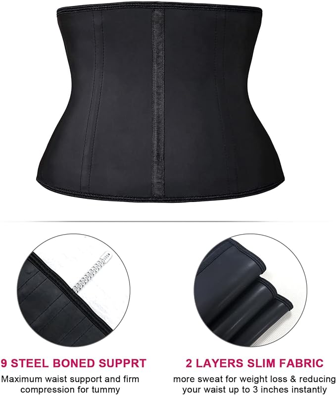 YIANNA Waist Trainer for Women Latex Underbust Waist Cincher Corset Sport Girdle Hourglass Body Shaper