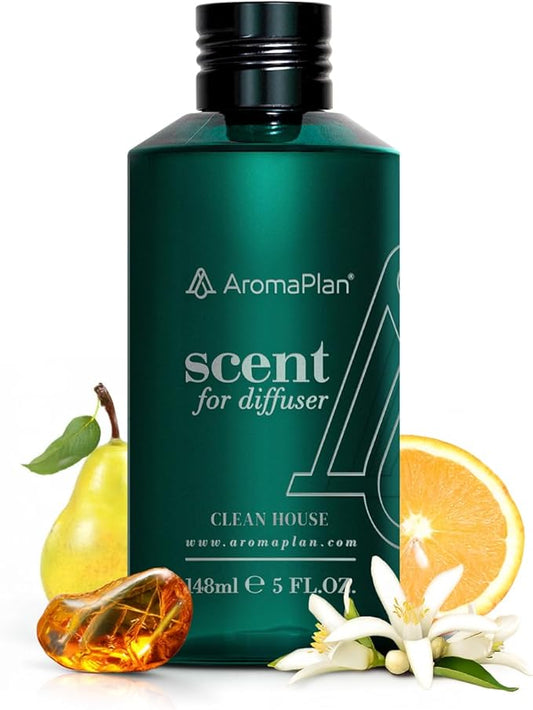 AromaPlan Scents, Clean Smelling Essential Oils, Clean House (5 Fl Oz /148ml)-Fresh Scent Essential Oil for Diffuser, USA Fragrance, Bigger Bottle, Bolder Aroma & Longer Lasting