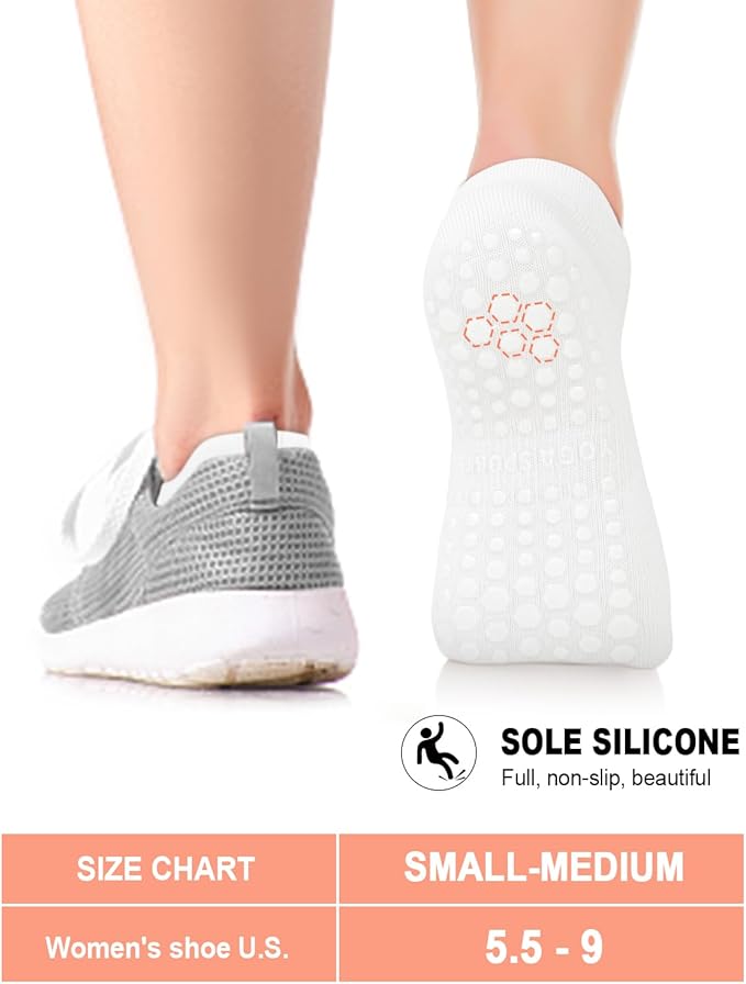 3/6 Pairs Grip Pilates Socks for Women, Non-slip Yoga Athletic Socks for Barre Ballet Barefoot Workout Hospital