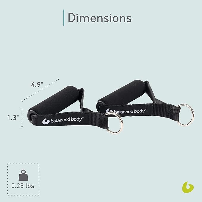 Balanced Body PolyPro Neoprene Handles, Comfortable Handles for Pilates Equipment, Workout Equipment for Home Gym or Studio Use, 1 Pair