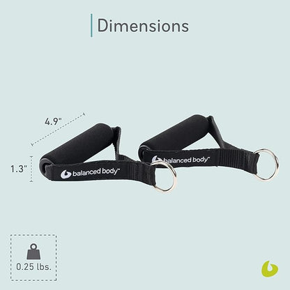 Balanced Body PolyPro Neoprene Handles, Comfortable Handles for Pilates Equipment, Workout Equipment for Home Gym or Studio Use, 1 Pair