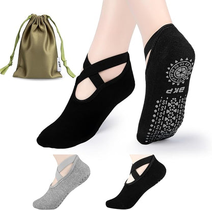 BKP Yoga Socks For Women,Non slip Grip Pilates Socks Suitable For Ballet,Plasticity,Dance,Home,Training