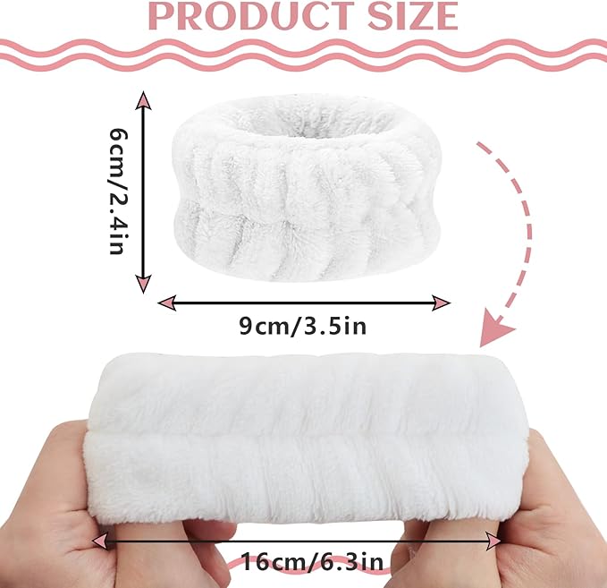 Wrist Towels for Face Washing, Women's Microfiber Spa Wash Face Wrist Towel Band, Absorbent Wrist Sweatband for Girls, Prevent Water from Spilling Down Your Arms 8Pcs