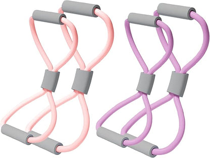 Figure 8 Fitness Resistance Bands with Handles - 4-Piece Set for Full-Body Workouts - Ideal for Strength Training, Physical Therapy, and Home Gym