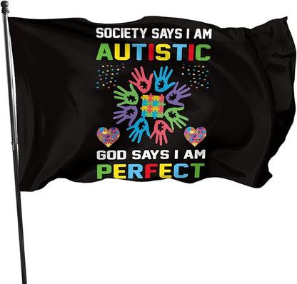 Autism Awareness Flag 3x5 Ft Fade Proof Outdoor Indoor With Metal Grommets Autism Awareness Banner Home House Garden Yard Decorative Sign