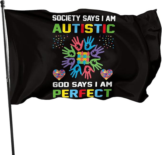 Autism Awareness Flag 3x5 Ft Fade Proof Outdoor Indoor With Metal Grommets Autism Awareness Banner Home House Garden Yard Decorative Sign