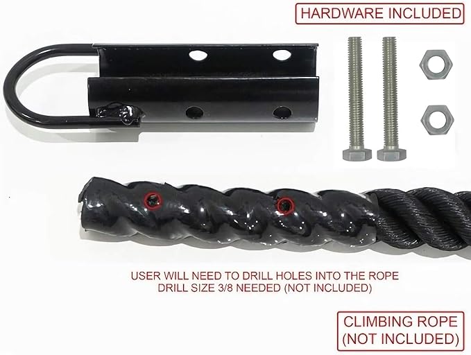 1.5” Climbing Rope Clamp，4PCS Rope Climb Clasp Workout Rig Attachment Hook for Rope Climbing Garage Gym Fitness Equipment Strength Training Home Indoor Safety