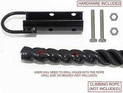 1.5” Climbing Rope Clamp，4PCS Rope Climb Clasp Workout Rig Attachment Hook for Rope Climbing Garage Gym Fitness Equipment Strength Training Home Indoor Safety