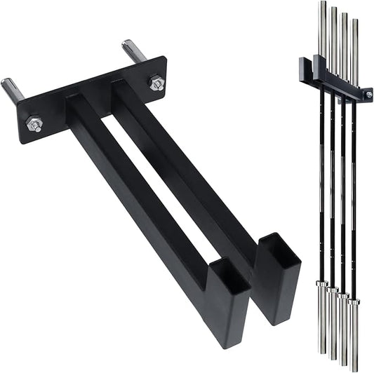 Olympic Barbell Hanger,Garage Gym Bar Wall Rack,Vertical Barbell Mount Rack, Gym Rack Organizer, Home Gym Accessories Hanger, Wall Mount Hooks for Olympic Barbells