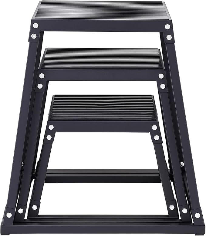 VEVOR Plyometric Jump Box, 18 Inch Plyo Box, Steel Plyometric Platform and Jumping Agility Box, Anti-Slip Fitness Exercise Step Up Box for Home Gym Training, Conditioning Strength Training