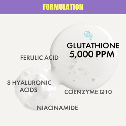 Glutathione Vitamin C Serum 50ml - Step-by-Step Discoloration Correcting Serum with Hyaluronic Acid & Niacinamide - Moisturizing & Hydrating K Beauty Skin Care (1.69 fl oz)
