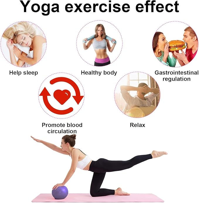 Small Exercise Ball Anti-Burst Non-Slip Stability 9 Inch with Inflatable Straw Mini Pilates Balls Ideal for Yoga Exercise Pilates Physical Therapy Stretching Core Fitness