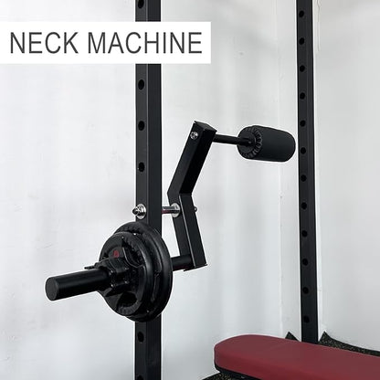 Upgraded Rack Mount Neck Traniner, Neck Machine Strengthener for Muscles Training, Neck Workout Equipment Power Rack Attachment for Home Gym Fitness
