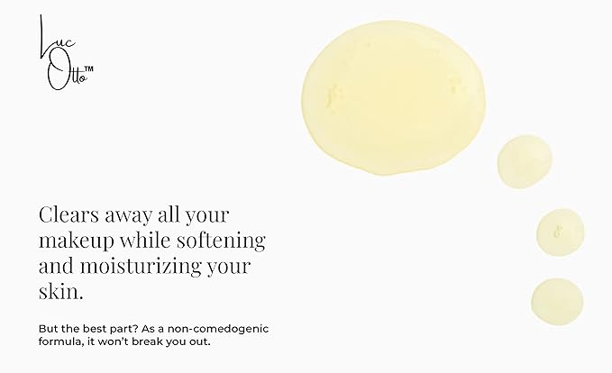 Luc Otto The Cold Pressed Clean Oil Cleanser for Softer Skin - Gentle Double Cleanse and Makeup Remover - Sunflower and Rose Oil with Vitamin C and Vitamin E