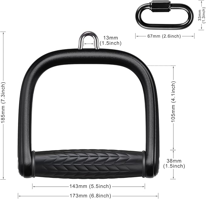 BeneLabel D Handle Cable Attachment, Cable Attachments for Gym, Non-Slip and Comfortable Grip, Solid Aluminum Alloy Handle, Suitable for Home and Gym