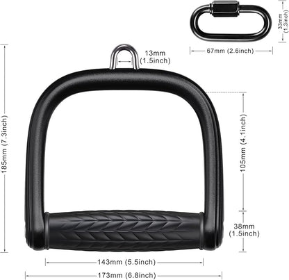 BeneLabel D Handle Cable Attachment, Cable Attachments for Gym, Non-Slip and Comfortable Grip, Solid Aluminum Alloy Handle, Suitable for Home and Gym