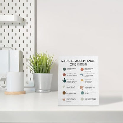 Mental Health Décor, Mental Health Wall Art, Mental Health Posters, School Counselor Supplies, Canvas Wall Art, DBT Poster, Therapist Office Decor, Radical Acceptance Canvas Poster 10x12 inch