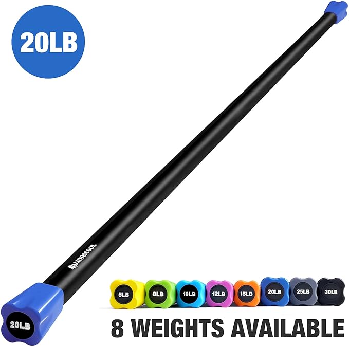 LIONSCOOL Workout Weighted Bar,Padded Exercise Weight Bar, Solid Steel Stretching weighted bar set for Body Sculpting, Physical Therapy,Body Toning