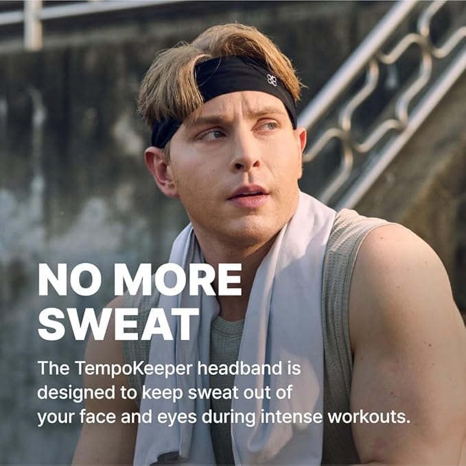 Non-Slip Headband (1 Pack) - Moisture Wicking Sports Sweatband for Men, Women & Youth - Athletic Workout Band for Running, Flag Football, Yoga, Tennis & Helmet Liner