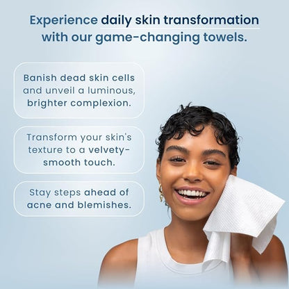 Clean Skin Club Clean Towels XL® Supreme, 100% USDA Biobased Face Towel, Disposable Face Towelette, Eczema Association Accepted, Makeup Remover Dry Wipes, Ultra Soft, 1 Pack, 50 Ct