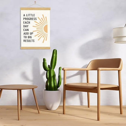 YGSDZY A Little Progress Each Day Can Add Up To Big Results, Therapy Office Decor, Wood Poster Hanger, Mental Health Poster, Mental Health Posters, Motivational Office Decor, School Counselor