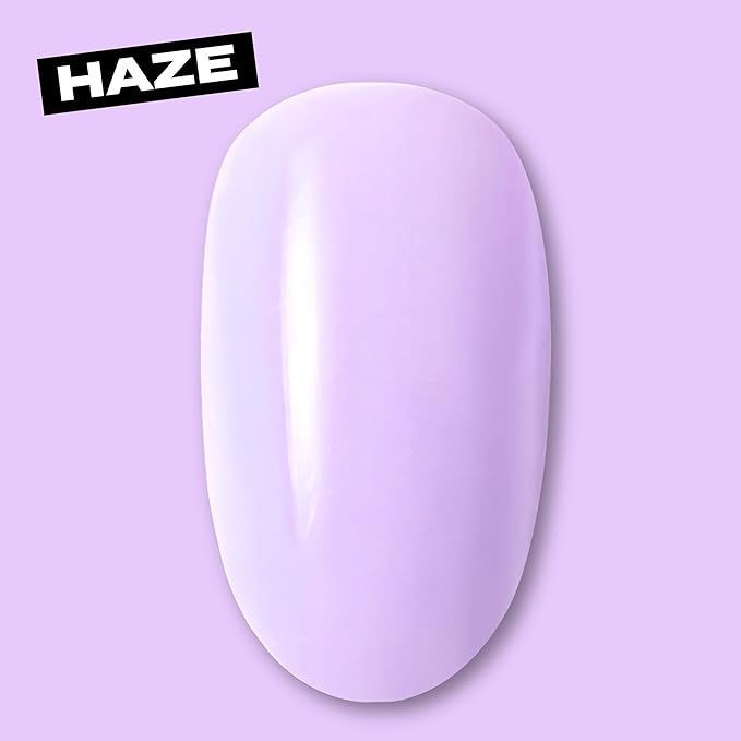 Short Lavender Press On Nails | Hard Candy False Nails with Real Pastel Purple Nail Polish | Includes - Reusable Short Round Nails, Strong Nail Glue and Travel Case