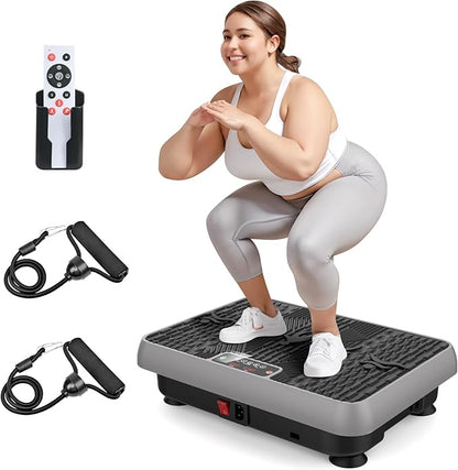 Premium Vibration Plate for Lymphatic Drainage, Weight Loss, Whole Body Workout Power Vibration Plate, Shake Plate,Home Gym Fitness Equipment,Grey