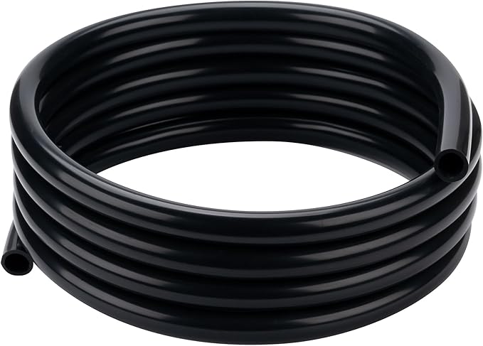 Silicone Tubing 3/4” ID × 1” OD - 16FT Black Flexible Food Grade Hose Soft Pure Silicon Tube for Home Brewing Wine Making Hydroponic Pond Pump, Temp Resistance
