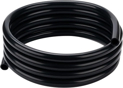 Silicone Tubing 3/4” ID × 1” OD - 16FT Black Flexible Food Grade Hose Soft Pure Silicon Tube for Home Brewing Wine Making Hydroponic Pond Pump, Temp Resistance