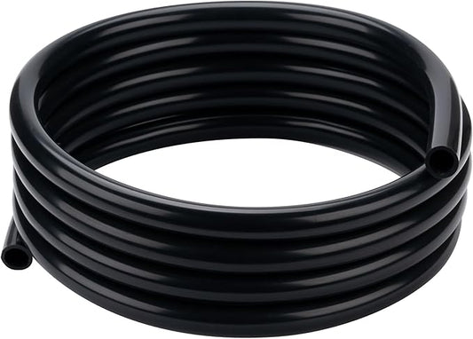 Silicone Tubing 1/4” ID × 3/8” OD - 25FT Black Flexible Food Grade Hose Soft Pure Silicon Tube for Home Brewing Wine Making Hydroponic Pond Pump, Temp Resistance